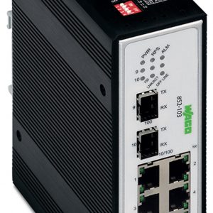WAGO 852-103  Industrial-Switch; 8-port 100Base-TX; 2 Slots 100Base-FX; black