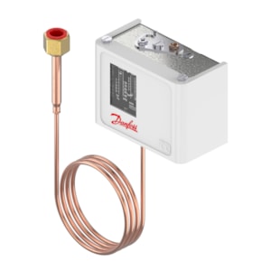 Danfoss Pressure switch, KP5 060-001866 Regulation range [bar] Pe: 8 - 32, Differential [bar]: 1.8 - 6, Contact function: SPDT, Reset function: Auto, Pressure connection type: Flare nut, Pressure connection size: 1/4, Pressure Male/Female: Female, Enclosure rating IP: IP30, Max. Working Pressure [bar]: 35