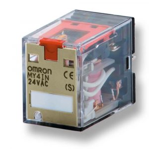 omron MY4ZIN 220/240VAC (S) Relay, plug-in, 4PDT (bifurcated), 3 A, mech. + LED indicator, test button, 220/240 VDC