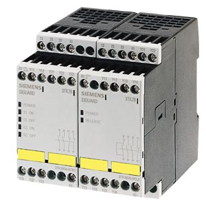 SIEMENS 3TK2834-1AB20 SIRIUS safety relay with relay enabling circuits (EC) 24 V AC, 45 mm overall width Screw terminal EC instantaneous: 2 NO + 2 NC EC delayed: 0 SC: 0 Press control device maximum achieved SIL: 3, PL: e