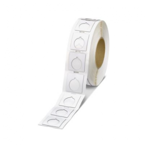 801855 / EMLP 30(45X10)R Phoenix Contact Plastic label with drill hole, Roll, white, unmarked, can be labeled with: THERMOMARK E.300 (D)/600 (D)