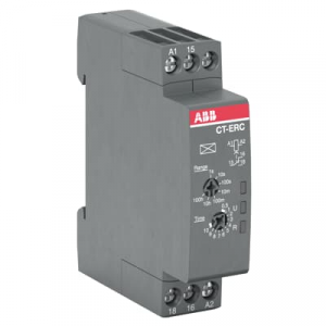 1SVR508100R0000 / CT-ERC.12 ABB single-function electronic time relay from the CT-C timer range. It provides an ON-delay (delay on make) function