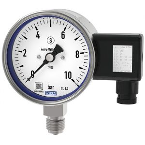 WIKA Models PGT23.100, PGT23.160 Bourdon tube pressure gauge with electrical output signal Stainless steel, safety version, NS 100 [4"] and 160 [6"]