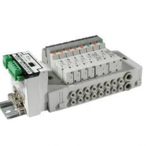 SMC SS5Y3-45S1D 3000 Series Stacking Manifold DIN Rail Mount Sharp Serial Unit